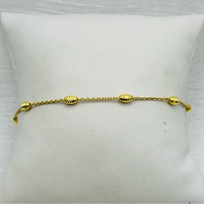 S925 Gold Beaded Bracelet 9” and 1” Extender