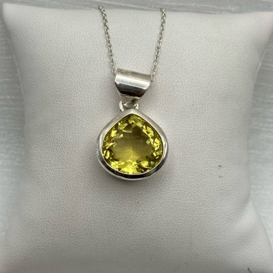 S925 Lemon Quartz Gemstone Pendant