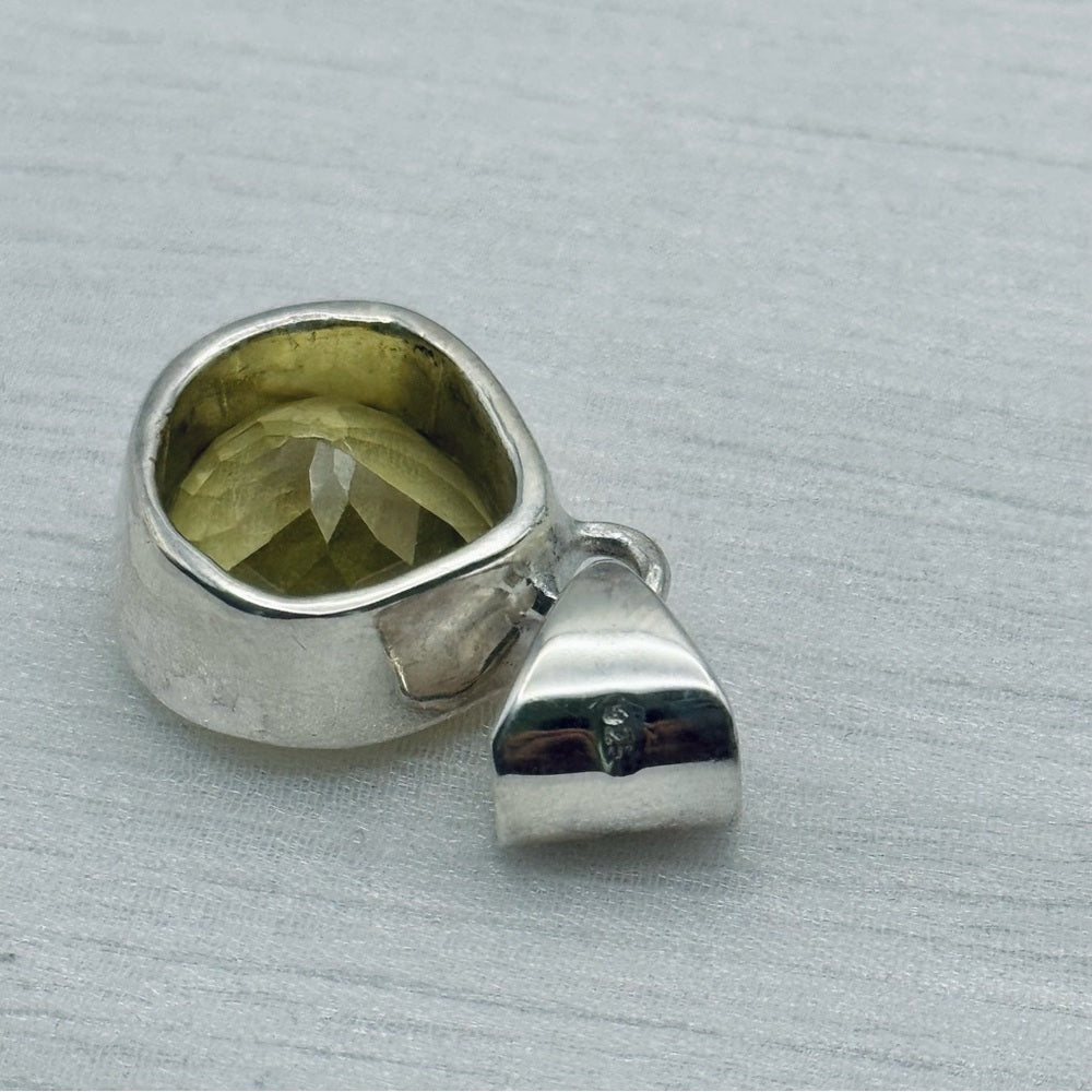S925 Lemon Quartz Gemstone Pendant