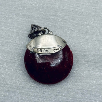 S925 Round Ruby Gemstone Pendant