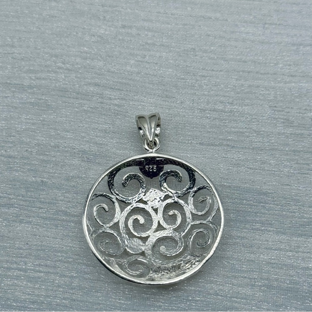 S925 Swirl Circle Pendant