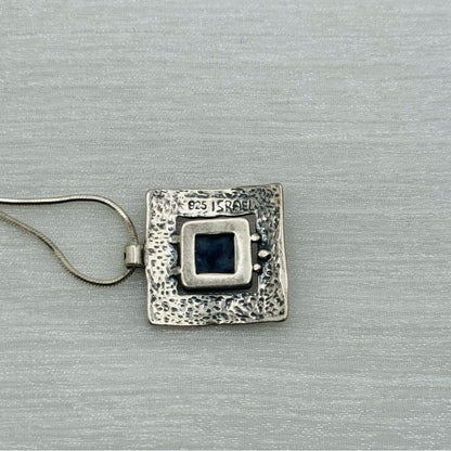 S925 Square Sodalite Pendant