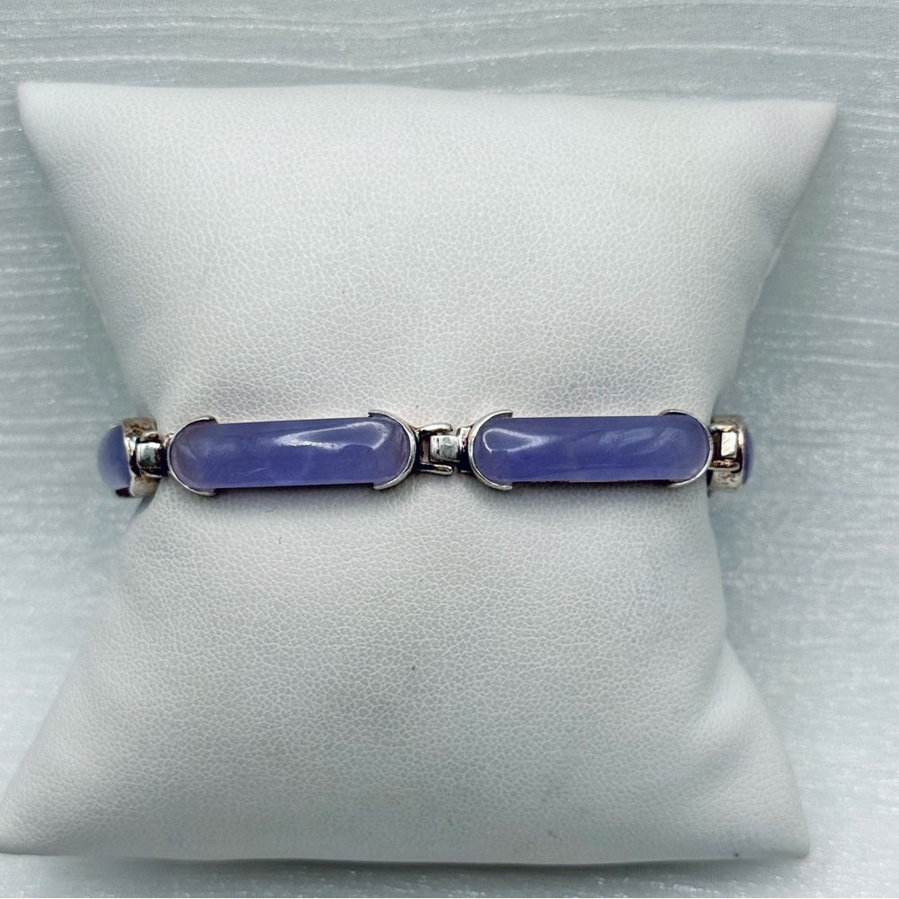 S925 Purple Jade Bracelet 7”