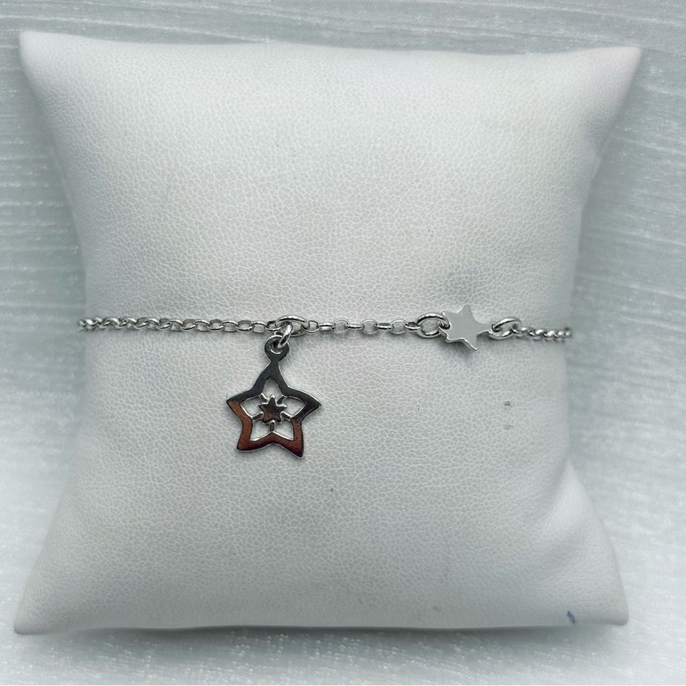 S925 Star Charm Bracelet 7” and 1” Extender