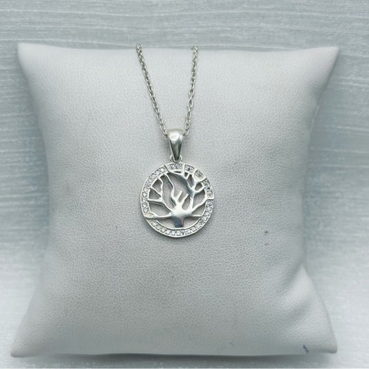 S925 Tree Engraved Pendant