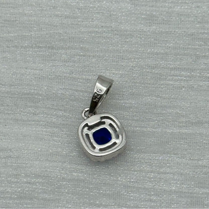 S925 Beatrix Lab Sapphire Pave Crystal Pendant