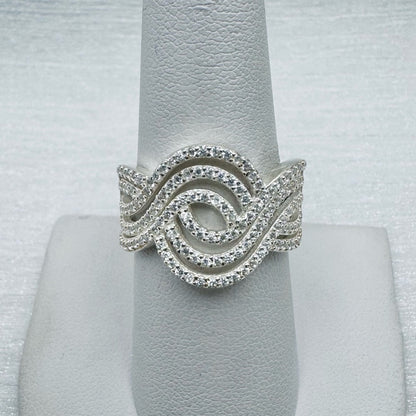 Isla Ring - S925 Pavé Swirl Band