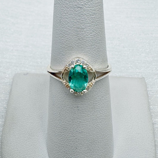 S925 Odette Teal Oval Ring