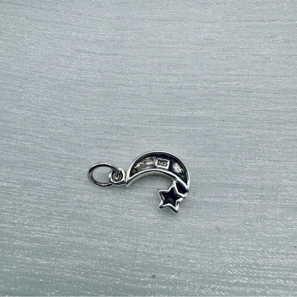 Marcasite Moon and Star Pendant