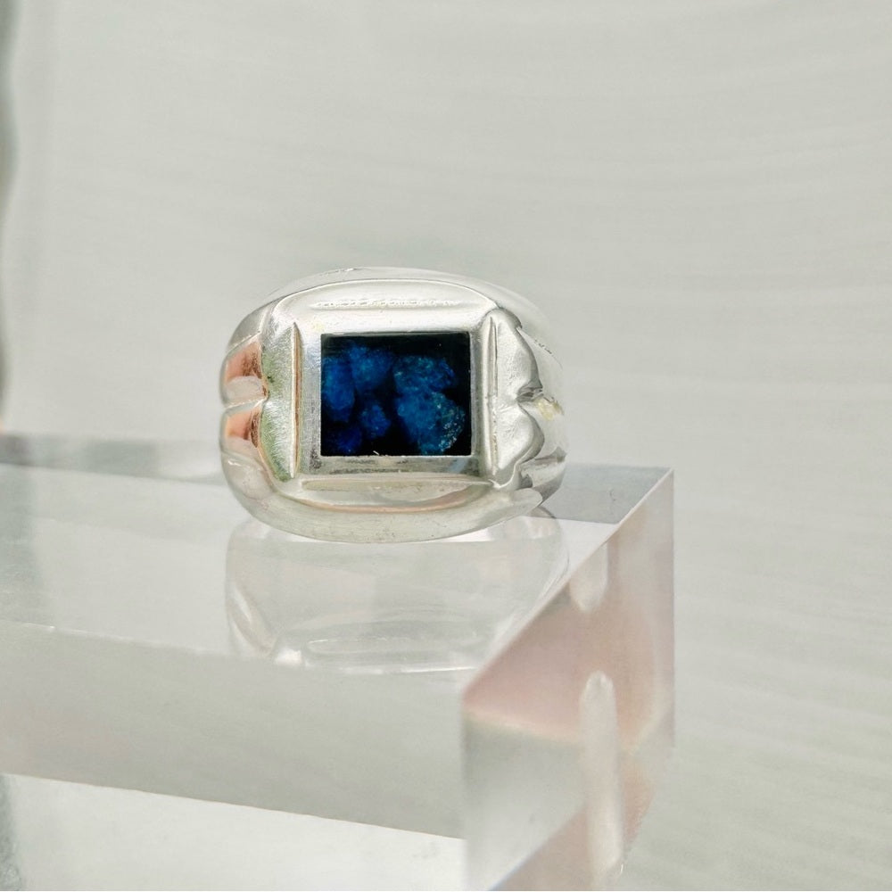 Sapphire Blue Signet Ring