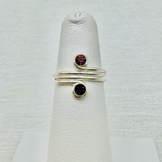 S925 Purple Garnet Ring