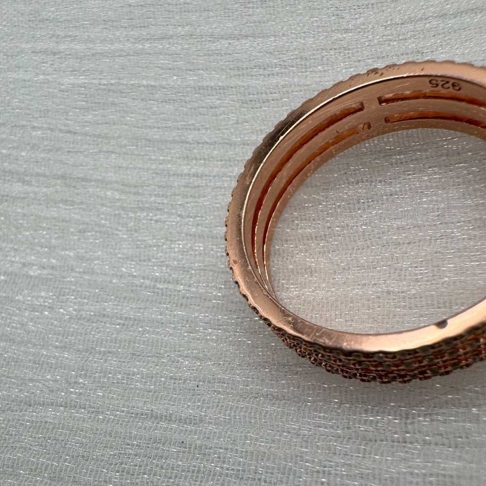 Tri Ring Rose Gold Band