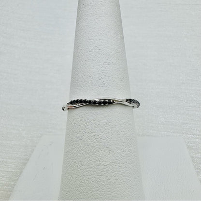 S925 Silver & Black Onyx Twist Band