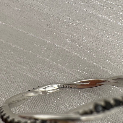 S925 Silver & Black Onyx Twist Band