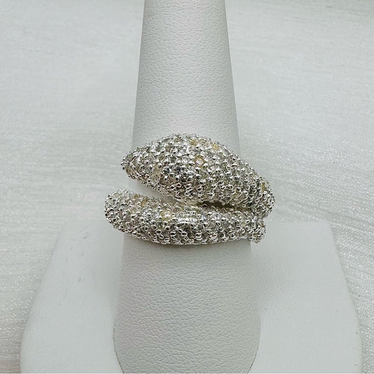 S925 Crystal Snake Ring