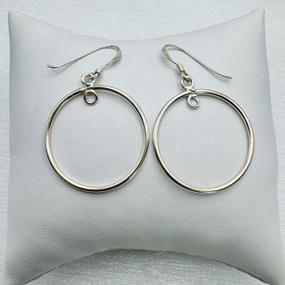 S925 Open Circle Dangle Earrings