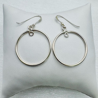 S925 Open Circle Dangle Earrings