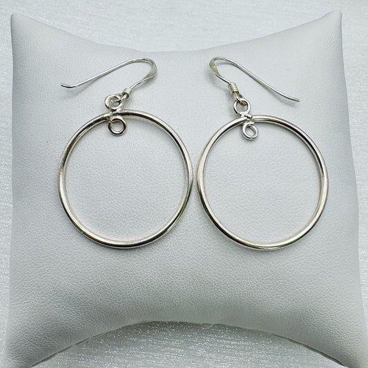 S925 Open Circle Dangle Earrings