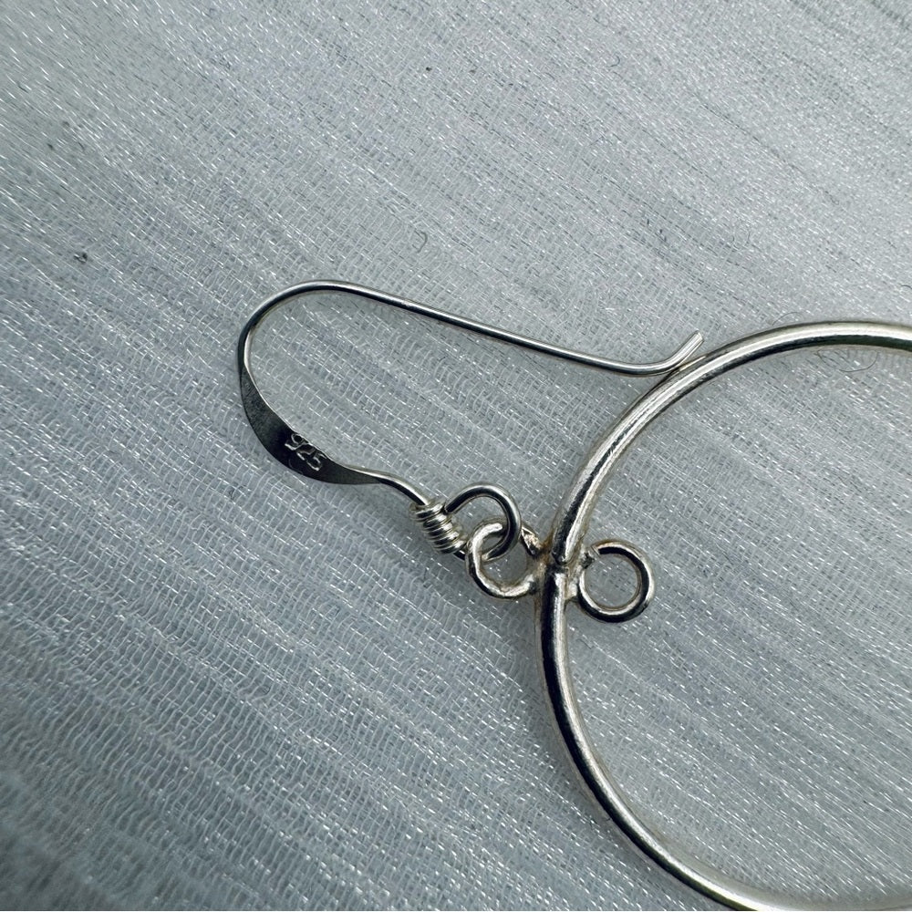 S925 Open Circle Dangle Earrings