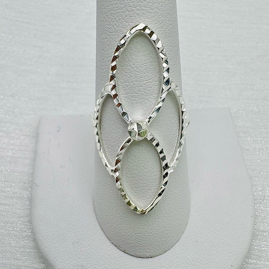 S925 Figure 8 Hammered Silver Ring