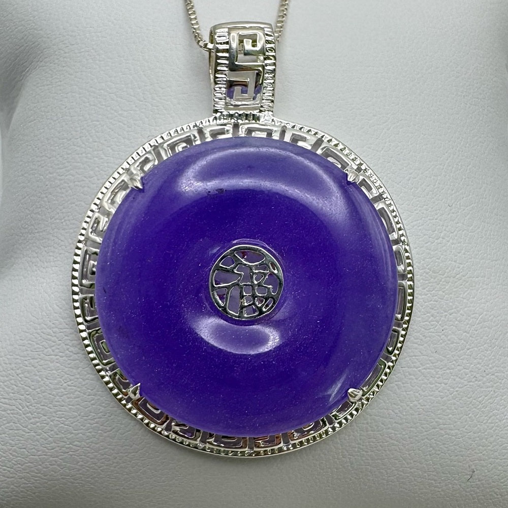 S925 Purple Jade Pendant