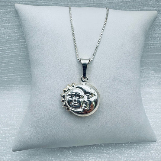 S925 Two Face Sun Pendant