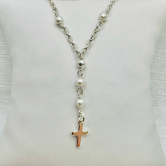 S925 Pearl Rosary Necklace