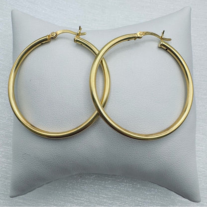 S925 Gold Hoops 1.75”