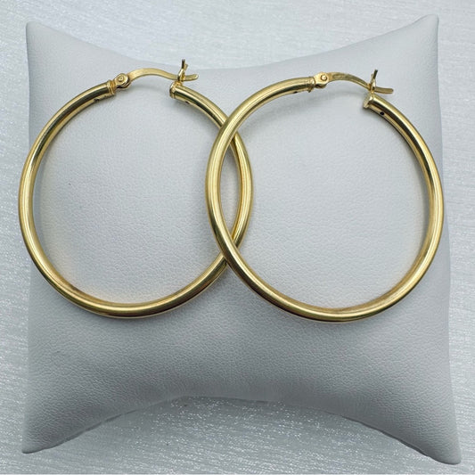 S925 Gold Hoops 1.75”