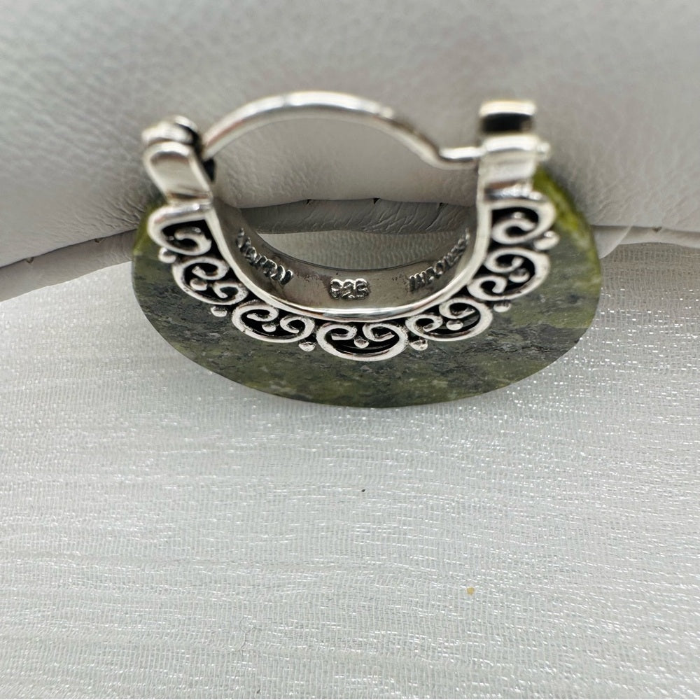 S925 Jade Hoop Earrings