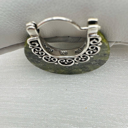 S925 Jade Hoop Earrings