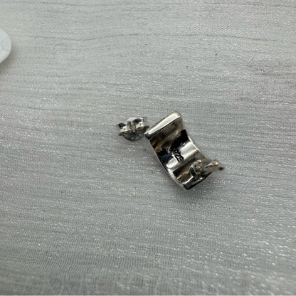 S925 Marcasite Pavé Hoop Pushback Earrings