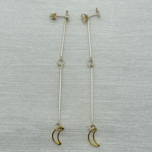 Moon and Star Charm Earrings