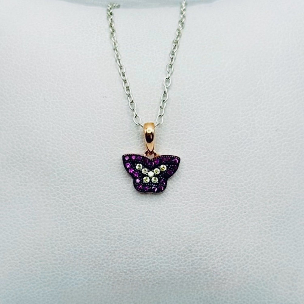 Diana Butterly Pavé Rose Gold Pendant