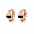 Pavé Black Enamel Rose Gold Huggies