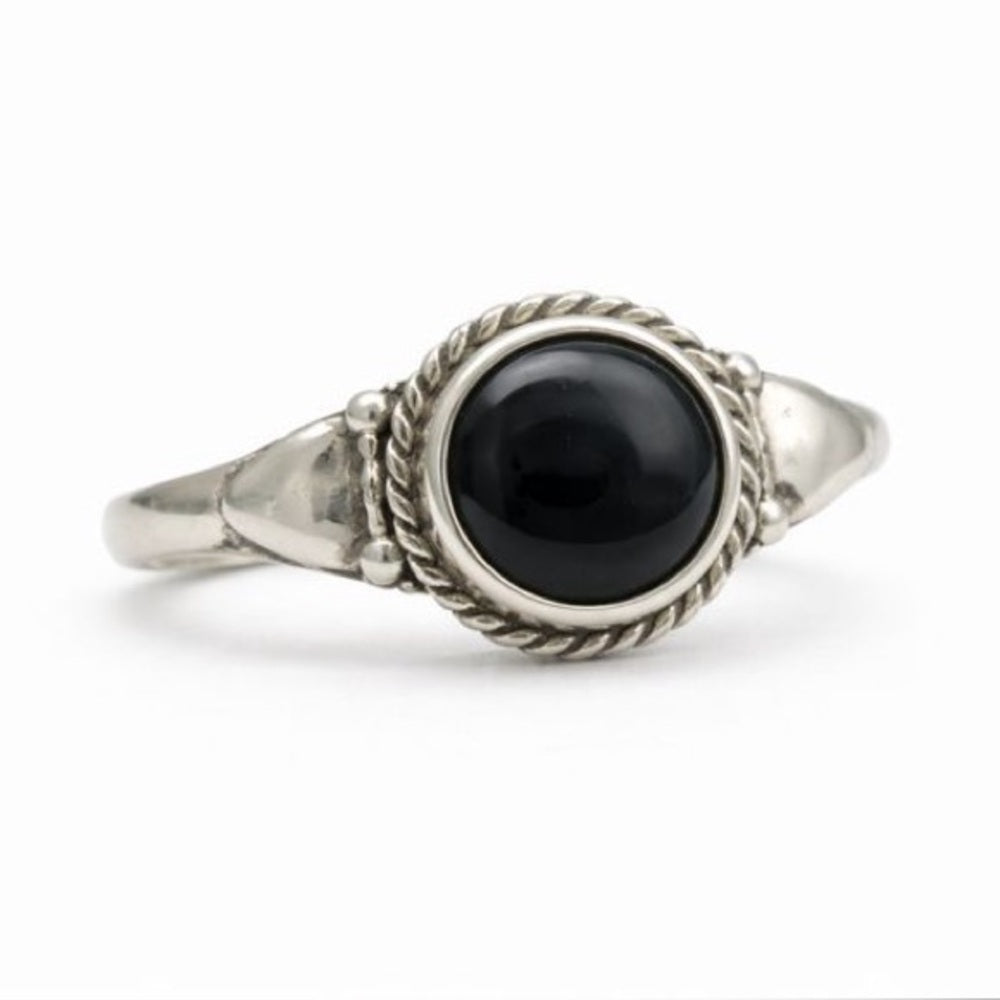 Round Black Onyx Ring