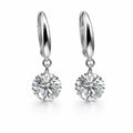 4 CT Total Moissanite Round Dangle Earrings