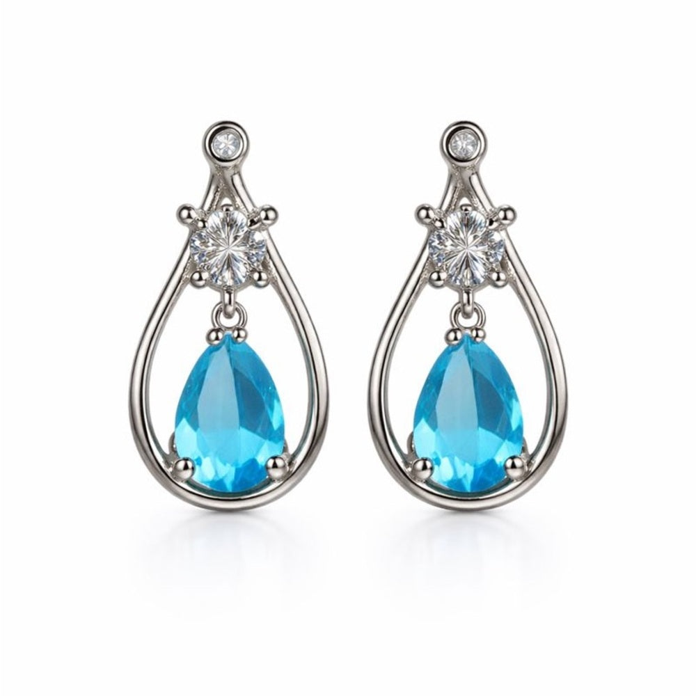 Amara Blue Chalcedony Teardrop Earrings