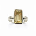 Citrine Elongated Emerald Cut Ring
