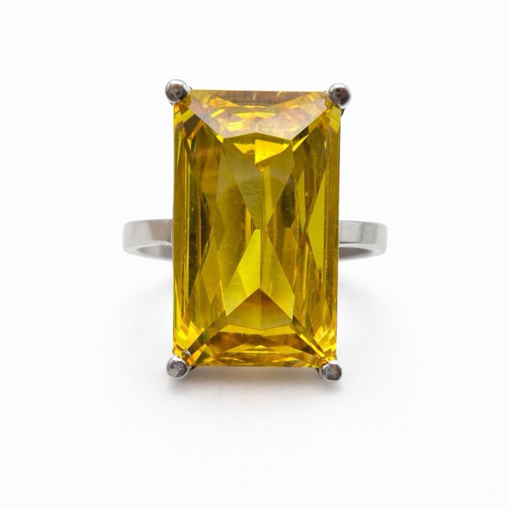 Citrine Colored Crystal Ring