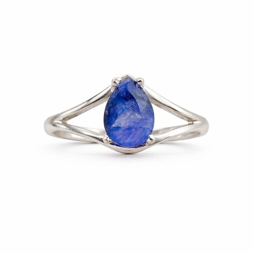 Blue Sapphire Pear Ring