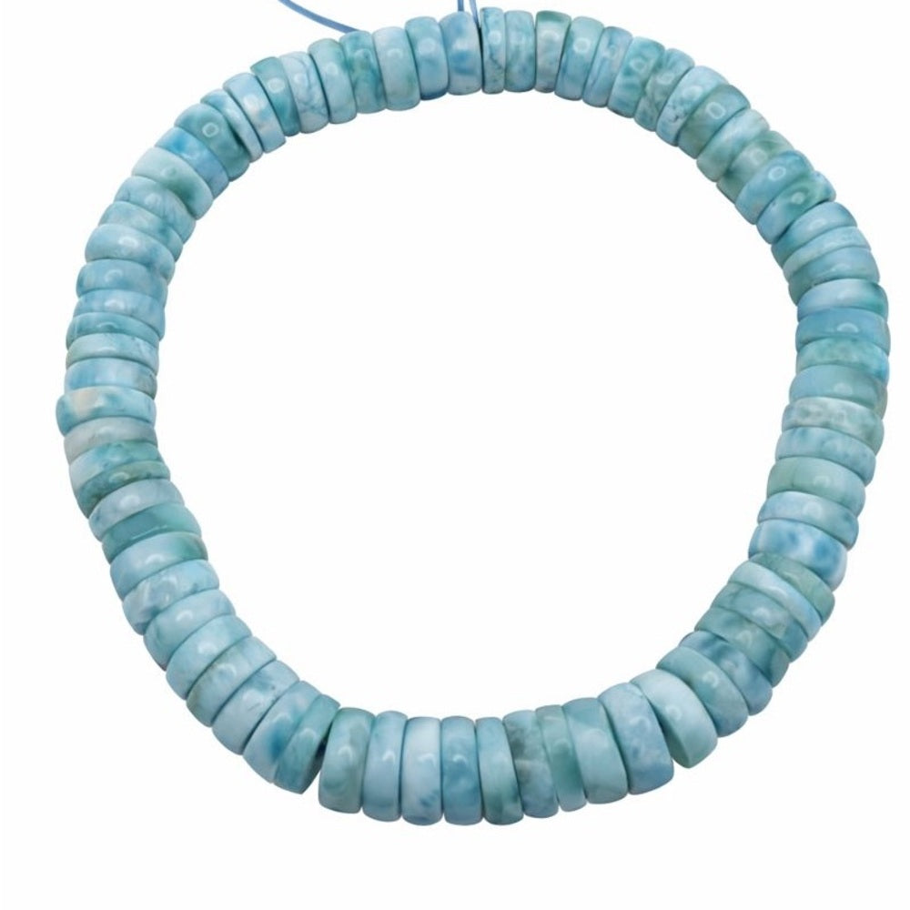Larimar Rondelle Beaded Bracelet 7mm