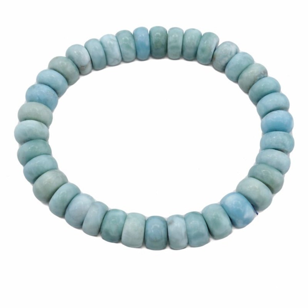 Larimar Rondelle Beaded Bracelet 9mm