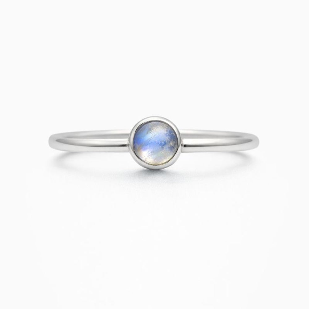 Small Round Labradorite Ring