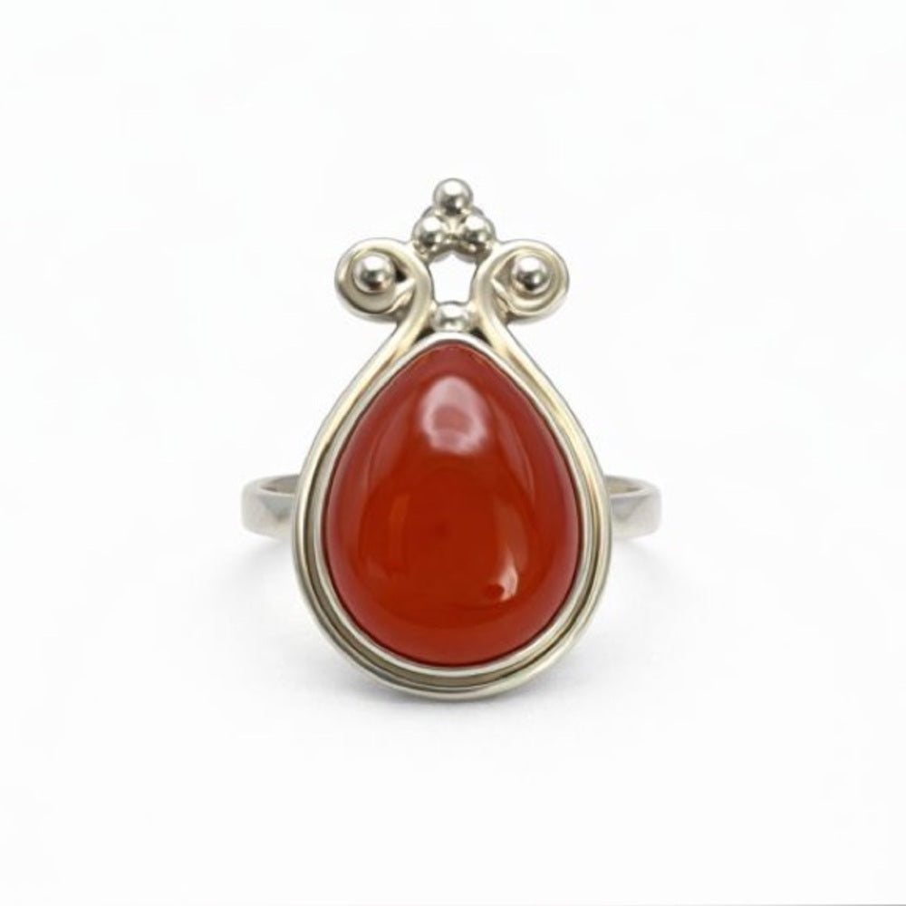 Teardrop Carnelian Ring