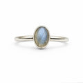 Oval Labradorite Sterling Silver Stacking Ring