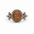 Oval Sunstone Sterling Silver Ring