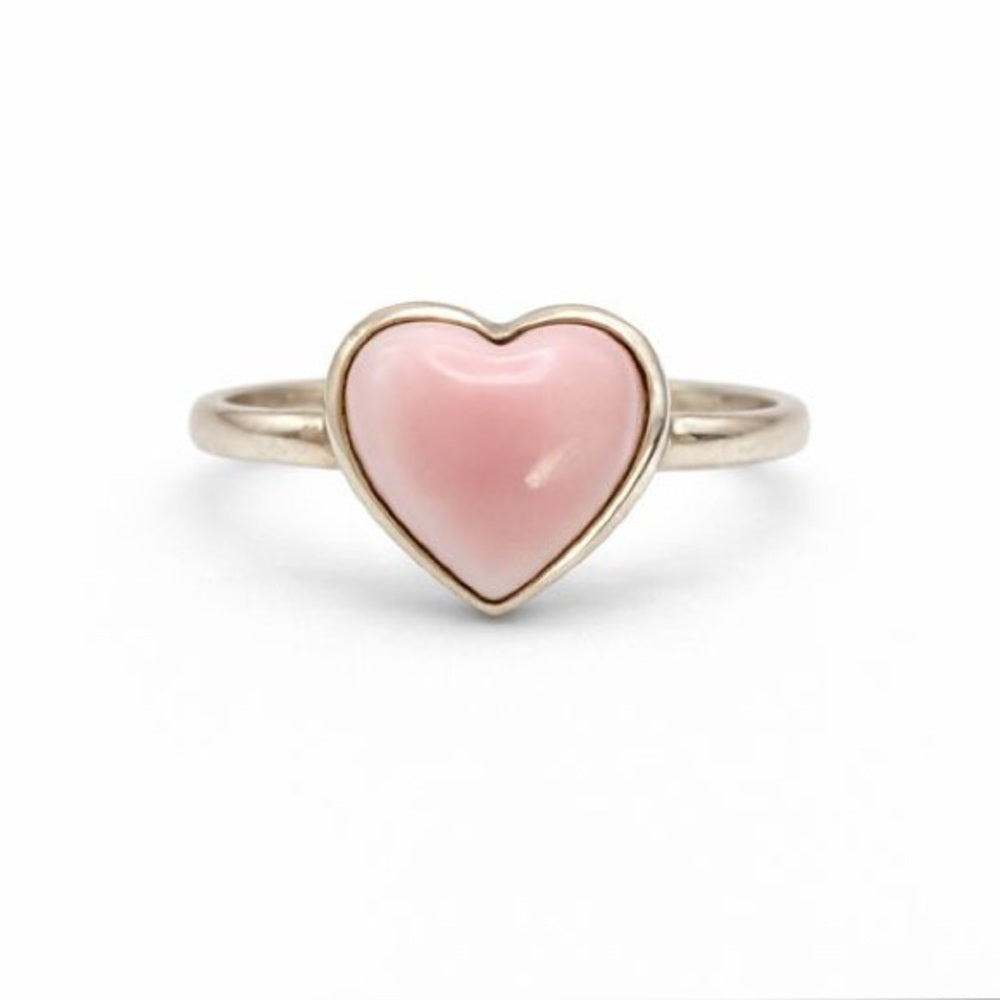 Pink Opal Heart Ring