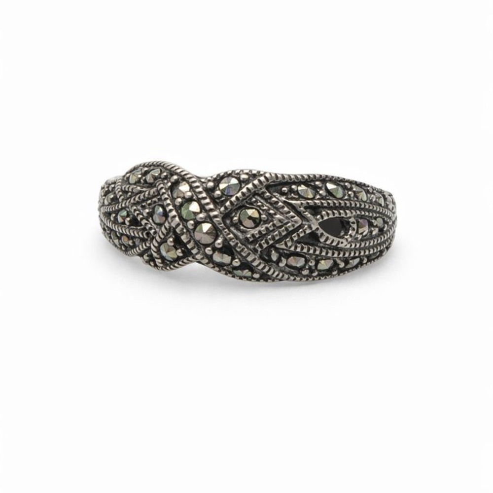 Marcasite Twisted Ring