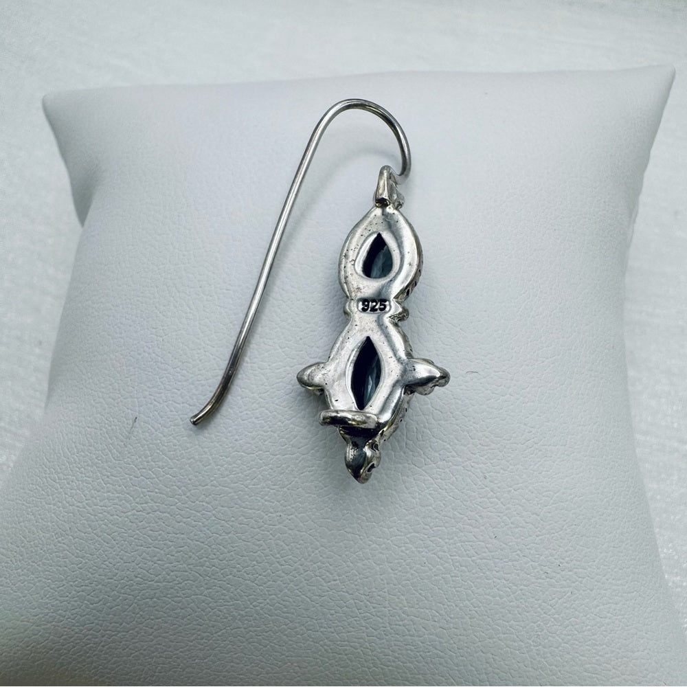 Swiss Blue Topaz Dangle Clasp Earrings
